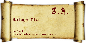 Balogh Mia névjegykártya