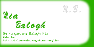 mia balogh business card